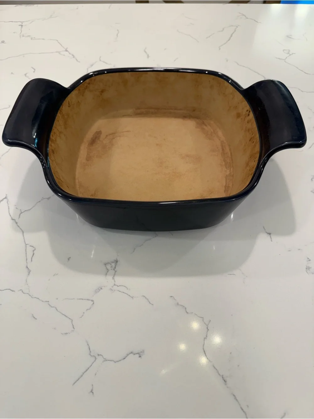 Pampered Chef 8” blue square stoneware
